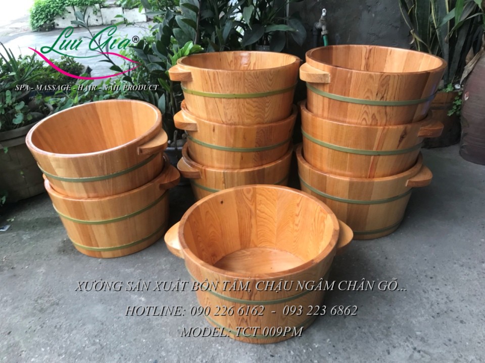 06 mẫu chậu ngâm chân gỗ thông dụng