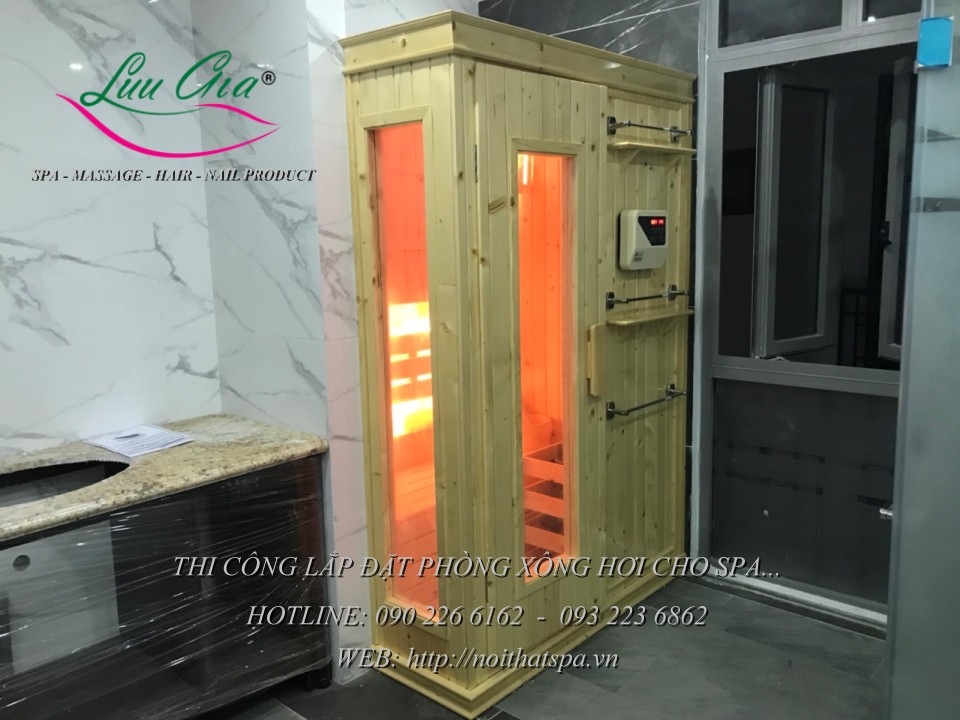 thi công phòng xông hơi đá muối tại nguyệt quế, vincom, long biên.