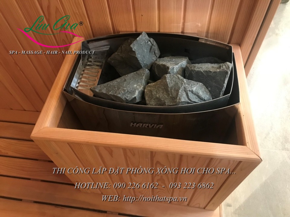 phòng xông hơi khô gỗ tuyết tùng.